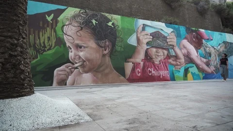 Graffiti on Street Wall 库存影片 121869616