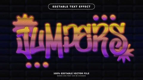 Graffiti Street Wall Text Effect Jumpers Logotype Template Shape 库存插图