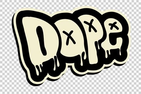 Graffiti-style bubble lettering is floating on transparent background, adding Stock Illustration
