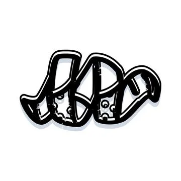 Graffiti style lowercase letter b illustration with shadow Stock Illustration