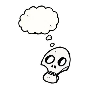 Graffiti style skull with thought bubble Illustrazione stock