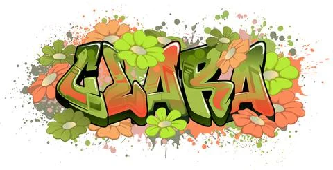Graffiti styled Name Design - Clara Stock-Illustration