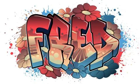 Graffiti styled Name Design - Fred Stock Illustration