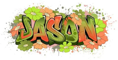 Graffiti styled Name Design - Jason Stock Illustration