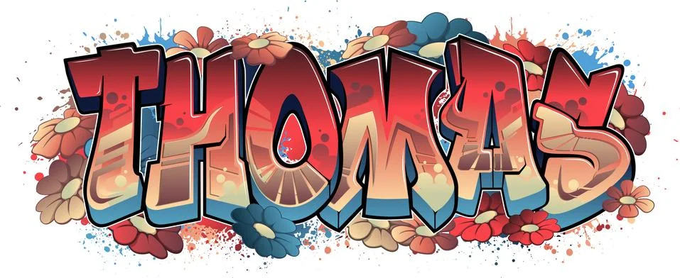 Graffiti styled Name Design - Thomas Stock Illustration