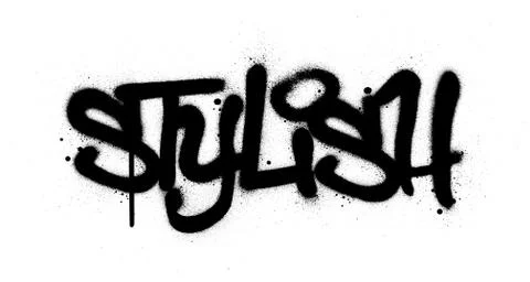 Graffiti stylish word sprayed in black over white Stock Illustration