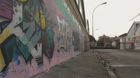 Graffiti on Suburbs Walls Video stock 87199991