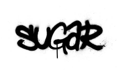 Graffiti sugar word sprayed in black over white Stock Illustration