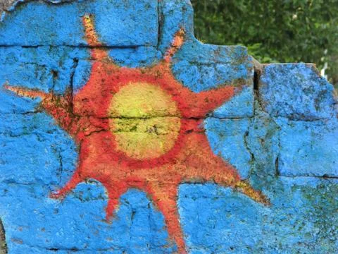 Graffiti of sun Stock-Fotos
