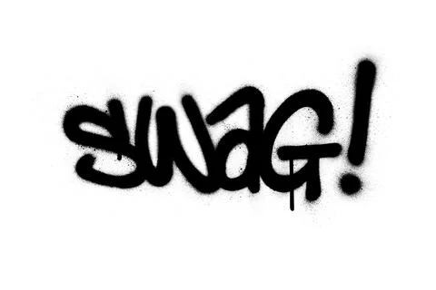 Graffiti swag word sprayed in black over white Stock Illustration