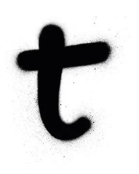 Graffiti T font sprayed in black over white Stock-Illustration