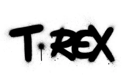 Graffiti t rex word sprayed in black over white Stock Illustration