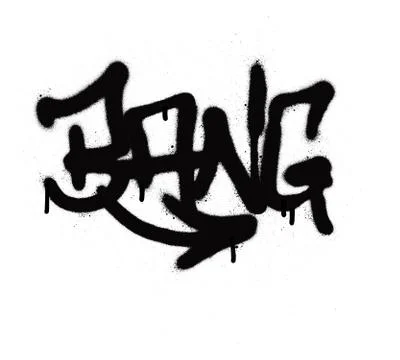 Graffiti tag bang sprayed with leak in black on white Illustrazione stock