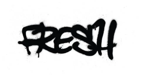 Graffiti tag fresh sprayed with leak in black on white Stock Illustration