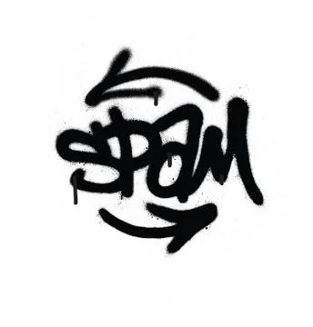 Graffiti tag spam sprayed with leak in black on white Stock-Illustration