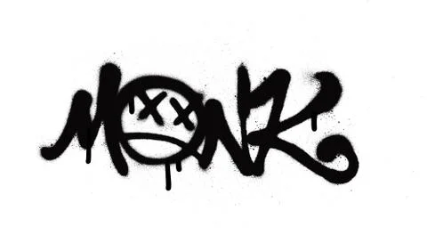 Graffiti tag sprayed with leak in black on white Stock Illustration