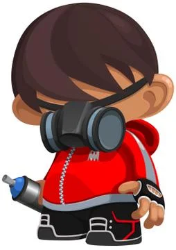Graffiti Tagger Boy Stock Illustration
