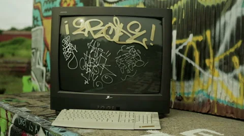 Graffiti Television Stock Footage 45047140
