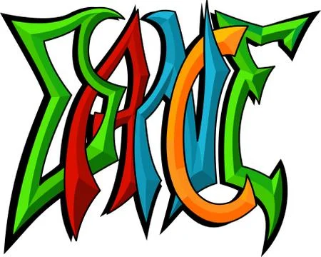 Graffiti with text dance Stock Illustration