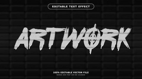 Graffiti Text Effect Artwork Urban Typography for streetwear design Stock Illustration