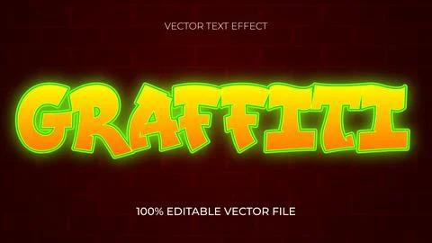 Graffiti text effect editable street vibes text style Stock Illustration