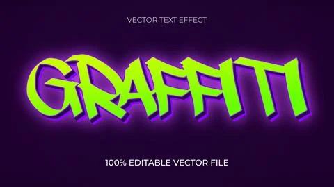 Graffiti text effect editable street vibes text style Stock Illustration