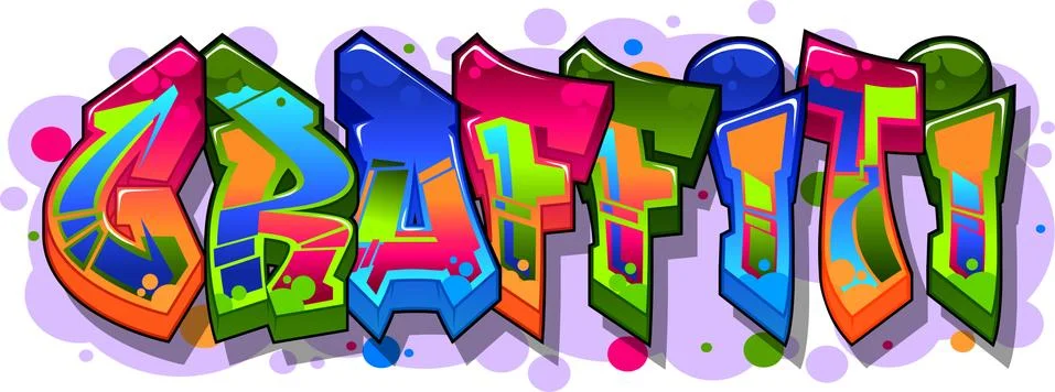 Graffiti Text Logotype Design Stock Illustration