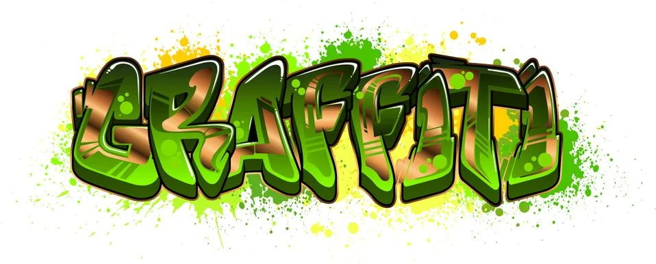 Graffiti Text Logotype Design Stock Illustration