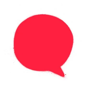 Graffiti textballoon sprayed in red over white Stock Illustration