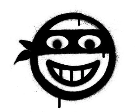 Graffiti thief icon sprayed in black over white Stock Illustration