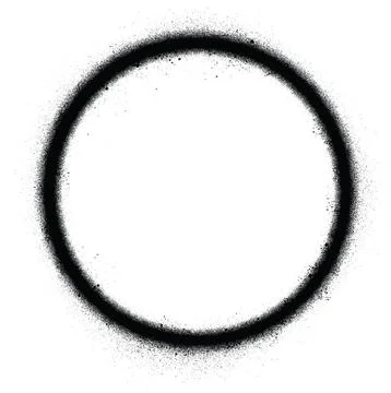 Graffiti thin circle sprayed in black over white Stock Illustration