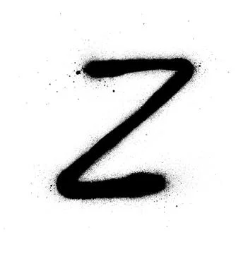 Graffiti thin Z font sprayed in black over white Stock Illustration