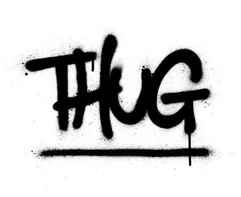 Graffiti thug word sprayed in black over white Illustrazione stock