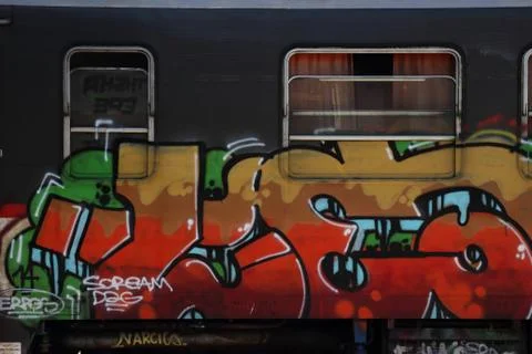 Graffiti train Stock Photos