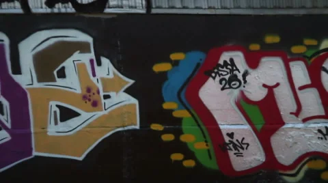 Graffiti from train window Stock Footage 53440786