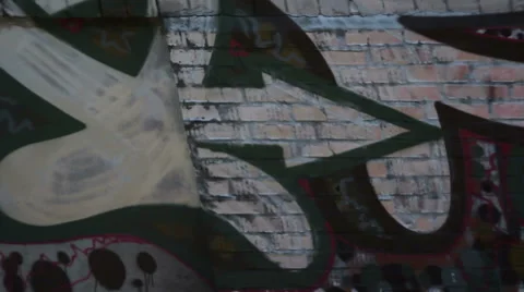 Graffiti from train window Stock Footage 53443297