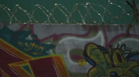 Graffiti from train window Stock Footage 53444900