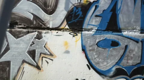 Graffiti from train window Stock Footage 53446720