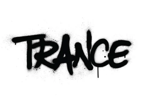 Graffiti trance word sprayed in black over white Stock Illustration