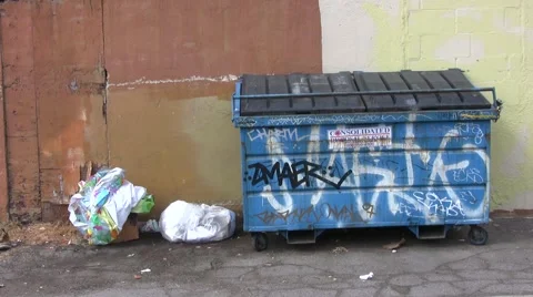 Graffiti Trashcan Man Video stock 1067774