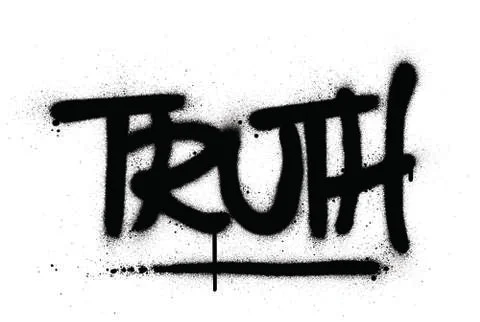 Graffiti truth word sprayed in black over white Stock Illustration