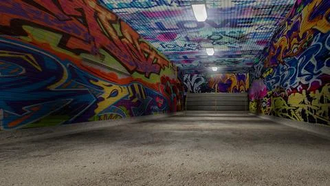 Graffiti Tunnel 3D Model