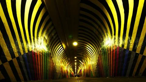 Graffiti tunnel Stockfoto's