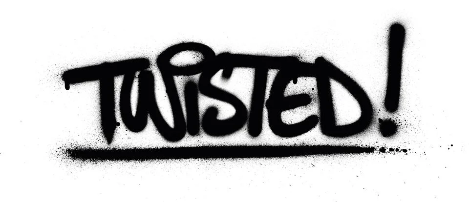 Graffiti twisted word sprayed in black over white Stock Illustration