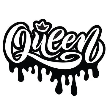 Graffiti typography with dripping effect says Queen Illustrazione stock