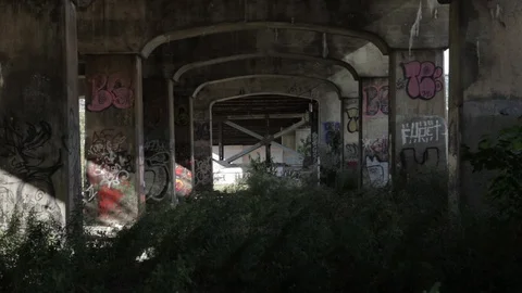 Graffiti Underneath Abandoned Bridge Video stock 100903915