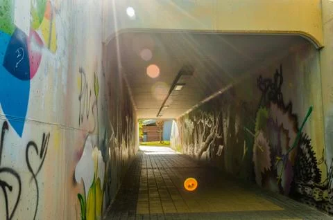  Graffiti in the underpass Foto stock