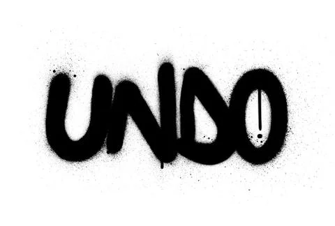 Graffiti undo word sprayed in black over white Stock Illustration