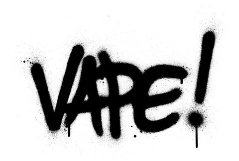 Graffiti vape word sprayed in black over white Stock Illustration