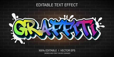 Graffiti vector text effect with modern style design Illustration